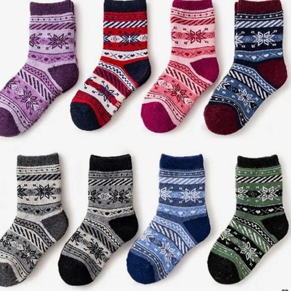 New warm winter blue jaccard boot socks kids 7-10 - Picture 5 of 6